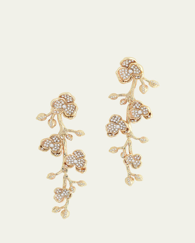 Orchid Pave Dangle Earrings